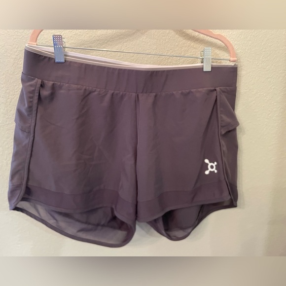Orangetheory Womens Gray Athletic Shorts Large Gym Workout Yoga Running - Picture 1 of 6